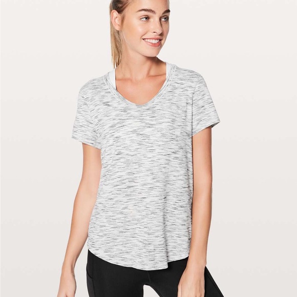 lululemon athletica Tops - Lululemon Meant To Move Tee Tiger Space Dye Black White Size 8
